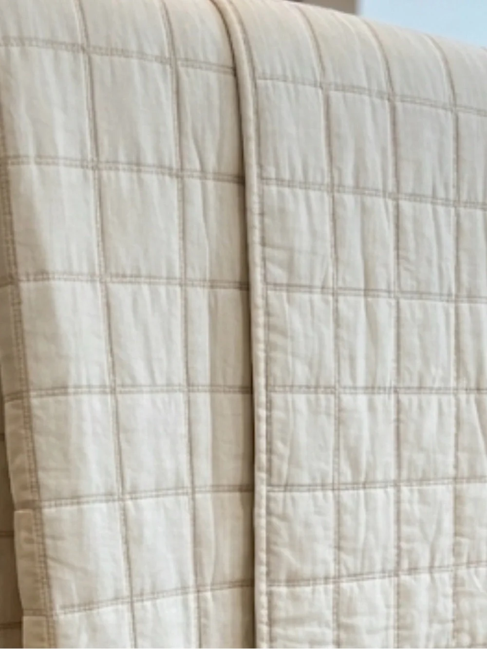 Macy‘s Hotel Collection Waffle Weave Queen Quilted quilt Linen Cotton White